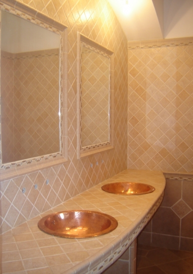 renovation salle de bain travertin